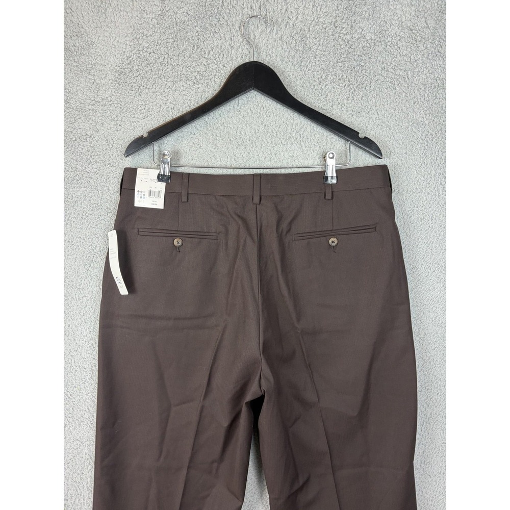 APT.9 Dress Pants Mens 36x30 Brown Polyester Rayon Flat Front Office Mens New